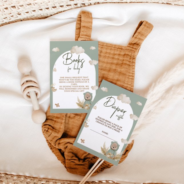Tarjeta De Recepción Libros para la ducha de bebé Boho Bear Nursery (Subido por el creador)