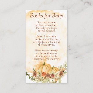 Tarjeta De Recepción Libros para la ducha de bebé Calabazas de otoño 