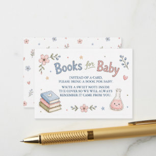 Tarjeta De Recepción Libros para la ducha de bebé de ciencia de FIV Tar
