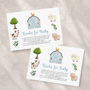 Tarjeta De Recepción Libros para la ducha de bebé de granja