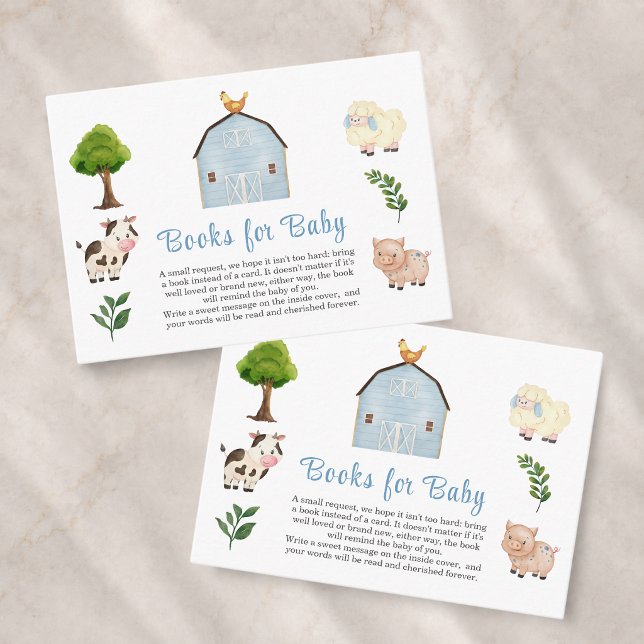 Tarjeta De Recepción Libros para la ducha de bebé de granja (Subido por el creador)