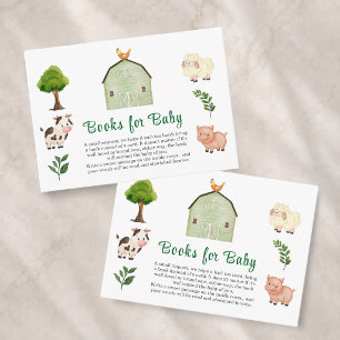 Tarjeta De Recepción Libros para la ducha de bebé de granja