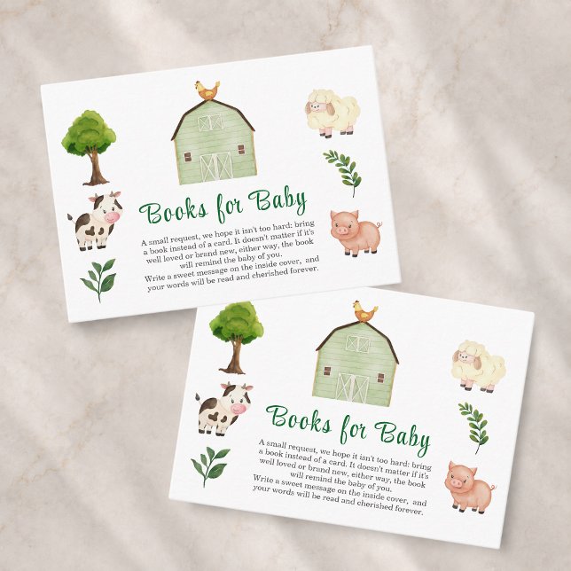 Tarjeta De Recepción Libros para la ducha de bebé de granja (Subido por el creador)