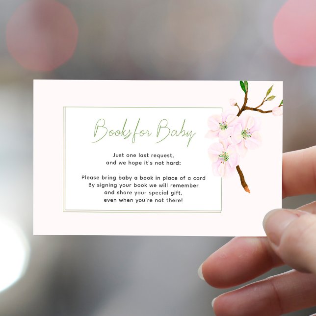 Tarjeta De Recepción Libros para la ducha de bebé de primavera rosada (Subido por el creador)