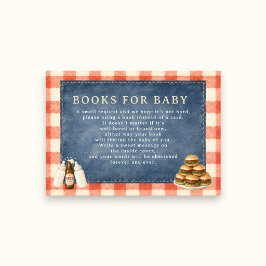 Tarjeta De Recepción Libros para la ducha de bebé de tela vaquera y gin