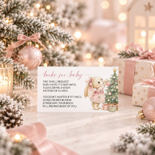 Tarjeta De Recepción Libros para la ducha de bebé del conejo de Navidad