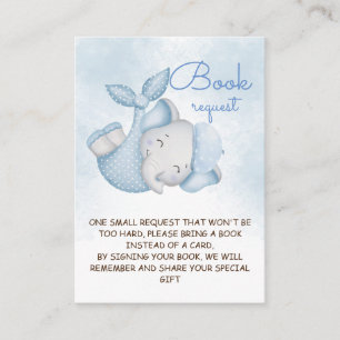 Tarjeta De Recepción Libros para la ducha de bebé elefante
