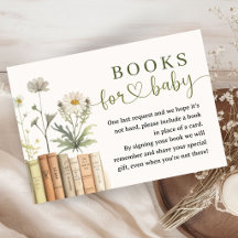 Libros para la ducha de bebé Floral Biblioteca Lib