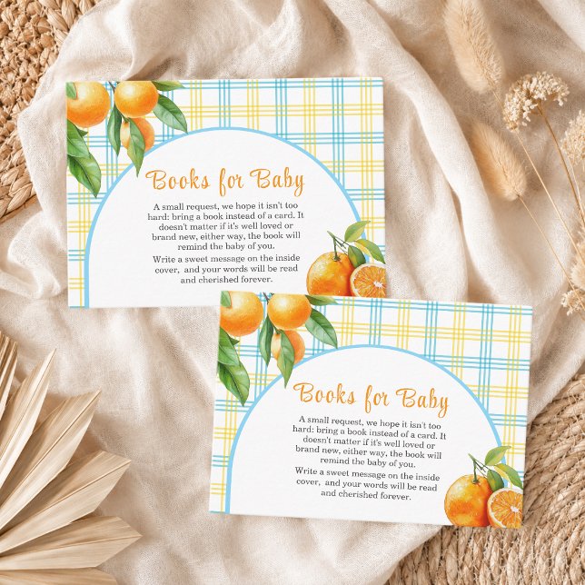 Tarjeta De Recepción Libros para la ducha de bebé naranja azul (Subido por el creador)