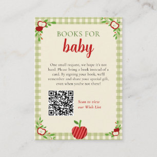Tarjeta De Recepción Libros para la Ducha de Bebé Solicitud Código QR A