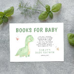 Tarjeta De Recepción Libros para la ducha de dinosaurios de color verde<br><div class="desc">Bienvenido a la llegada de un pequeño paquete de alegría con la tarjeta de envoltorio Books for Baby's Green Watercolor Dinosaur Shower. Ideal para cualquier ducha de bebé con temática de dinosaurio o naturaleza, esta tarjeta adorable tendrá a sus invitados a buscar y compartir. El precioso diseño acuático incluye un...</div>