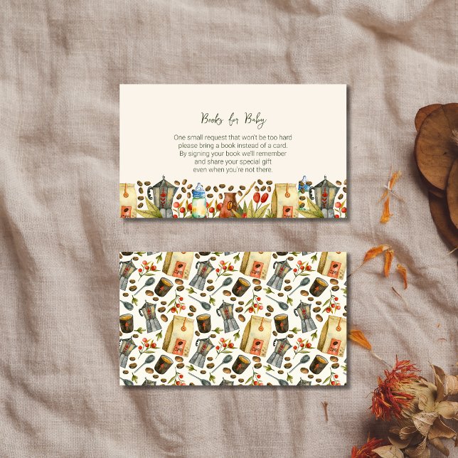 Tarjeta De Recepción Libros para la fiesta de bebé Café para bebé (Subido por el creador)