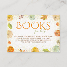 Tarjeta De Recepción Libros para la fiesta de bebé Calabaza de Otoño