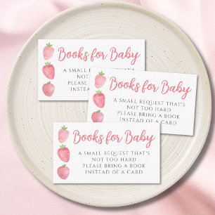 Tarjeta De Recepción Libros para la fiesta de bebé de la fresa Baby Str