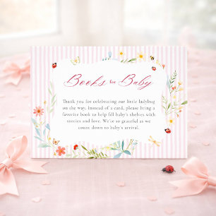 Tarjeta De Recepción Libros para la fiesta de bebé de la mariquita del