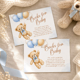 Tarjeta De Recepción Libros para la fiesta de bebé del osito Teddy