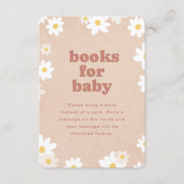 Tarjeta De Recepción Libros para la fiesta de bebé Retro Daisies