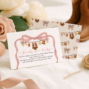 Tarjeta De Recepción Libros para la fiesta de bebé Vaquera Pequeña