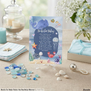 Tarjeta De Recepción Libros para la Fiesta de Bienvenida de Bebé Bajo e