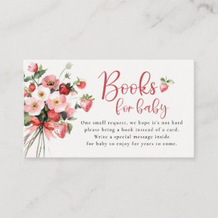 Tarjeta De Recepción Libros para la Fiesta de Bienvenida del Bebe Fresa