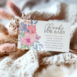 Tarjeta De Recepción Libros para la flor de acuarela de la cuta del beb