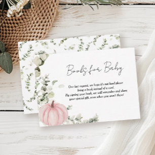 Tarjeta De Recepción Libros para la pequeña calabaza rosa Baby Shower