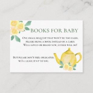 Tarjeta De Recepción Libros para la petición de Baby Yellow Teapot Baby