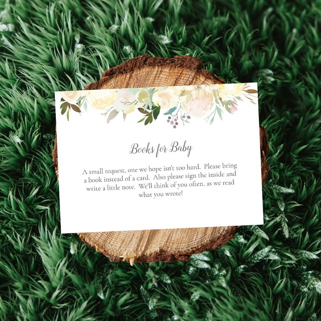 Tarjeta De Recepción Libros Para La Rosa Blanca Elegante Del Bebé (Subido por el creador)