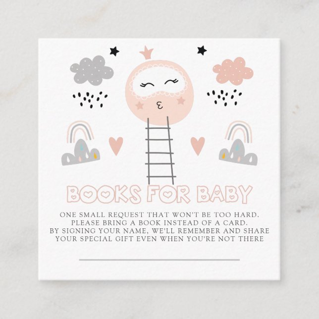 Tarjeta De Recepción Libros para la ruta del bebé a la luna (Anverso)