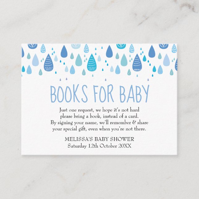 Tarjeta De Recepción Libros para la solicitud de libros para bebés Baby (Anverso)