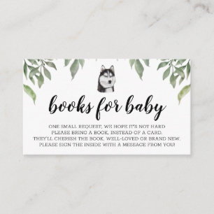 Tarjeta De Recepción Libros para la vegetación del Husky Boho bebé sibe