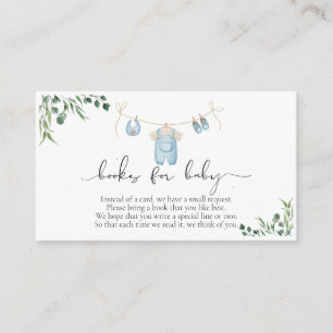 Tarjeta De Recepción Libros Para Lanza De Bebés Baby Shower Verde Azul