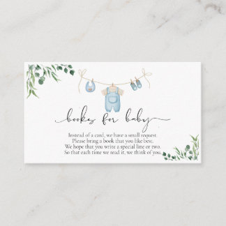 Tarjeta De Recepción Libros Para Lanza De Bebés Baby Shower Verde Azul