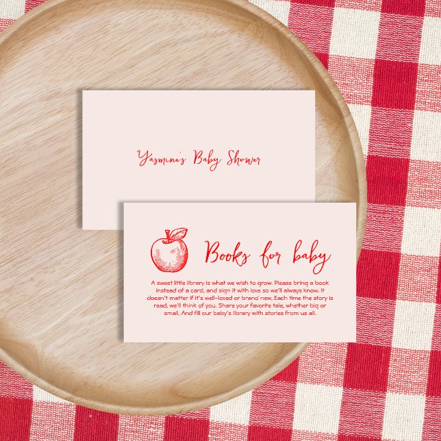 Tarjeta De Recepción Libros Para Mano De Niños Dibujando Mano (Books For Baby Hand Drawn Apple Enclosure Card)