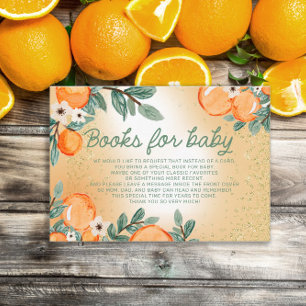 Tarjeta De Recepción Libros para naranja bebé Hojas verdes Pequeña cari