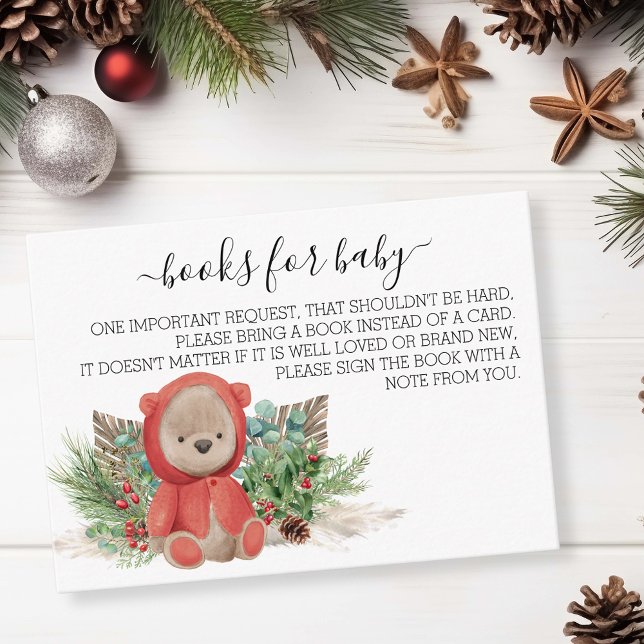 Tarjeta De Recepción Libros para Navidades de Baby Teddy Bear Boho (Subido por el creador)