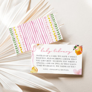 Tarjeta De Recepción Libros para niñas de Lemon & Bows para la bibliote
