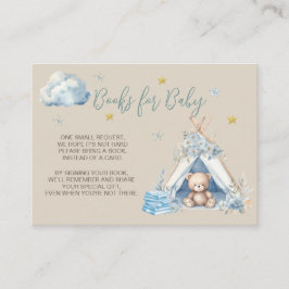 Tarjeta De Recepción Libros para niño bebé - Oso de peluche en carpa