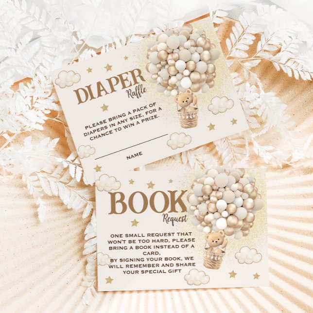 Tarjeta De Recepción Libros para osito de peluche Boho Globos (Subido por el creador)