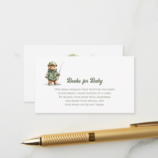 Tarjeta De Recepción Libros para Oso Bebé Pescando Lindo (Anverso/Reverso In Situ)