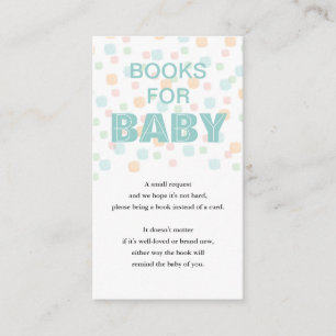 Tarjeta De Recepción Libros para puntos Pastel para bebés y Verde azula