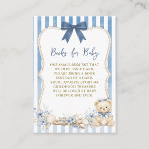 Tarjeta De Recepción Libros para regalo de bebé Marinero Oso para Baby