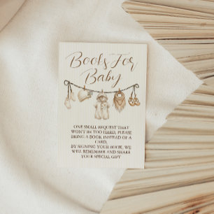 Tarjeta De Recepción Libros para ropa de bebé boho para baby shower