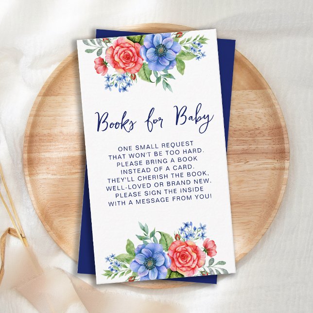Tarjeta De Recepción Libros Patrióticos Rojos Blancos De Flores Para Be (Subido por el creador)