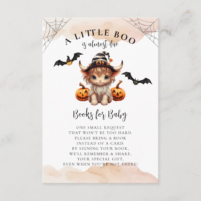 Tarjeta De Recepción Libros pequeños de vacas de calabaza de Halloween  (Anverso)