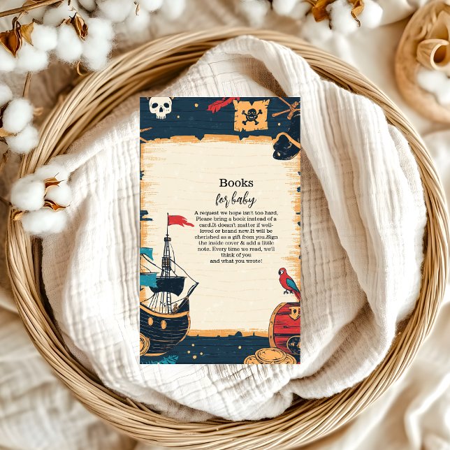 Tarjeta De Recepción Libros piratas de Baby Shower para bebé (Subido por el creador)
