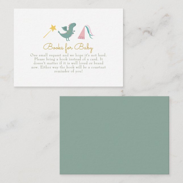 Tarjeta De Recepción Libros Princesas de cuento de hadas para la tarjet (Anverso / Reverso)