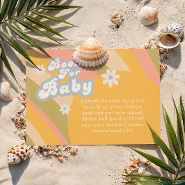 Tarjeta De Recepción Libros Retro Groovy Pastel Para Baby Shower