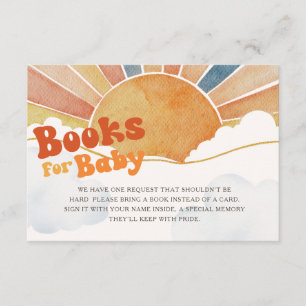 Tarjeta De Recepción Libros Retro Sunshine para la ducha de bebé