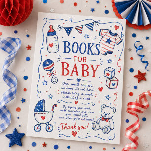 Tarjeta De Recepción Libros rojos blancos y debidos para bebé